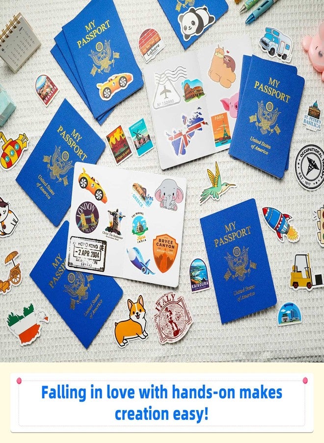XIISVINT 15 Pcs Fake Passport Book for Kids with 150 Non-Repeating Stickers (Including 3 Themes), Suitable for Party Favors, Scrapbooking, Arts and Crafts, School Supplies, Wall Stickers - Image 4